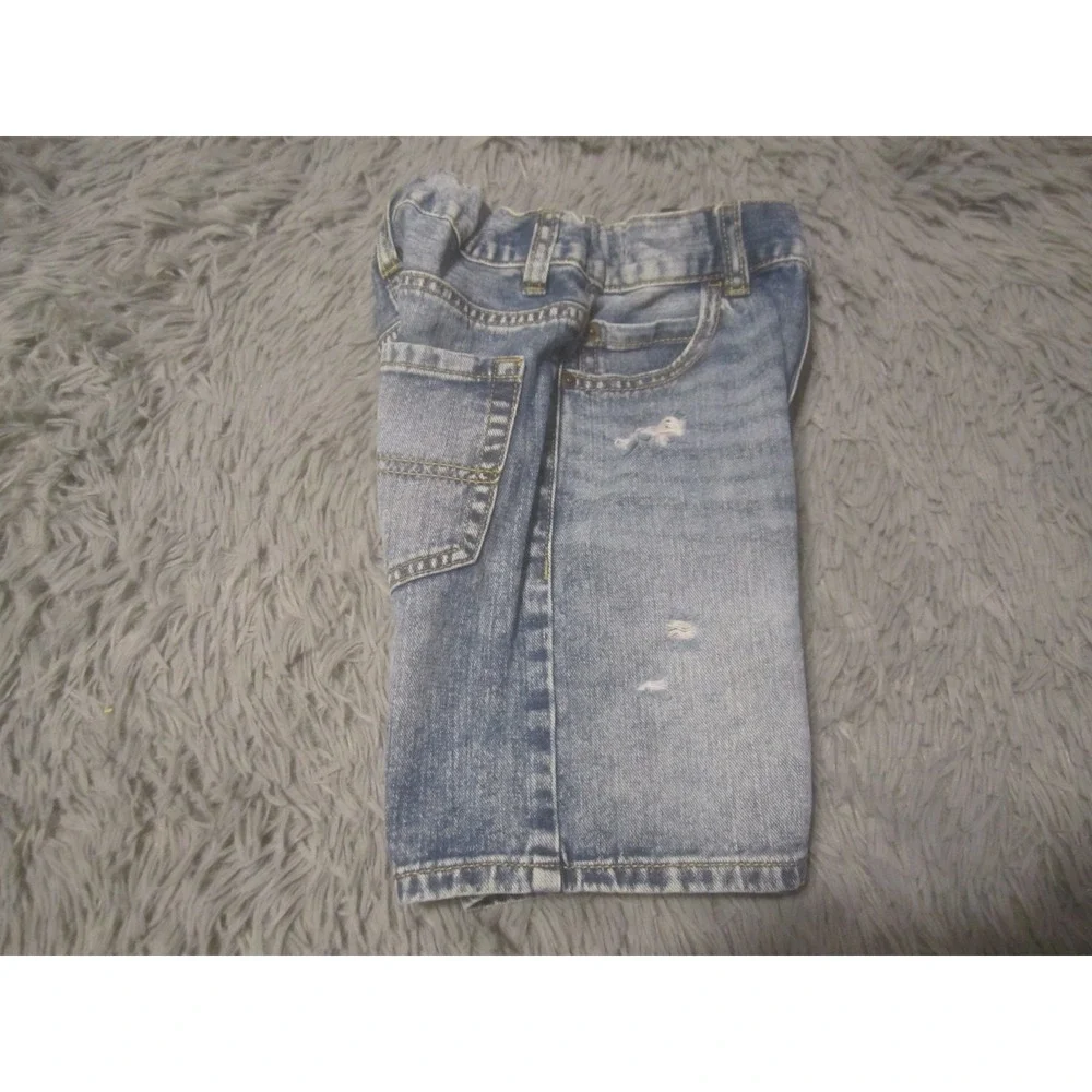 Children's Place Jean Shorts 7 Blue Denim Distressed Adjustable Waist